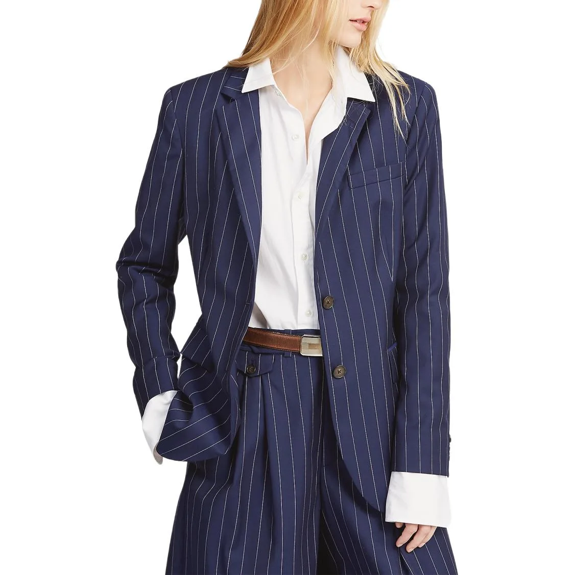 Пиджак женский деловой FW25 Polo Ralph Lauren, морской синий — фото 4