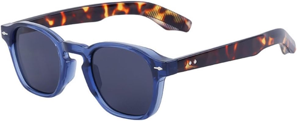 

Ретро овальные солнцезащитные очки для женщин, заклепки, панк, градиентные линзы, защита от УФ-излучения UV400, темно-зеленые солнцезащитные очки для мужчин MTZJH, Blue Leopard Grey