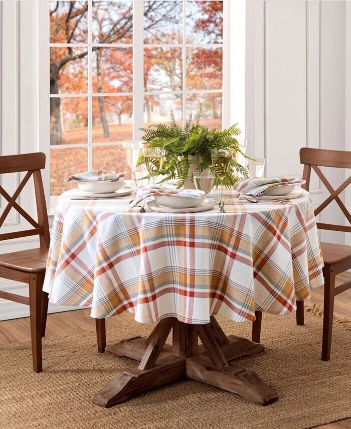 

Хлопковая скатерть Seneca Plaid Harvest, 60 x 120 дюймов Elrene, мультиколор