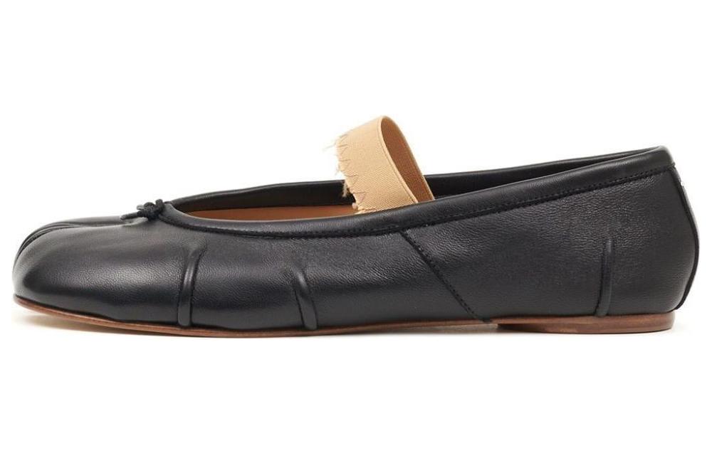 Кожаные балетки Tabi Женские Maison Margiela, Черный