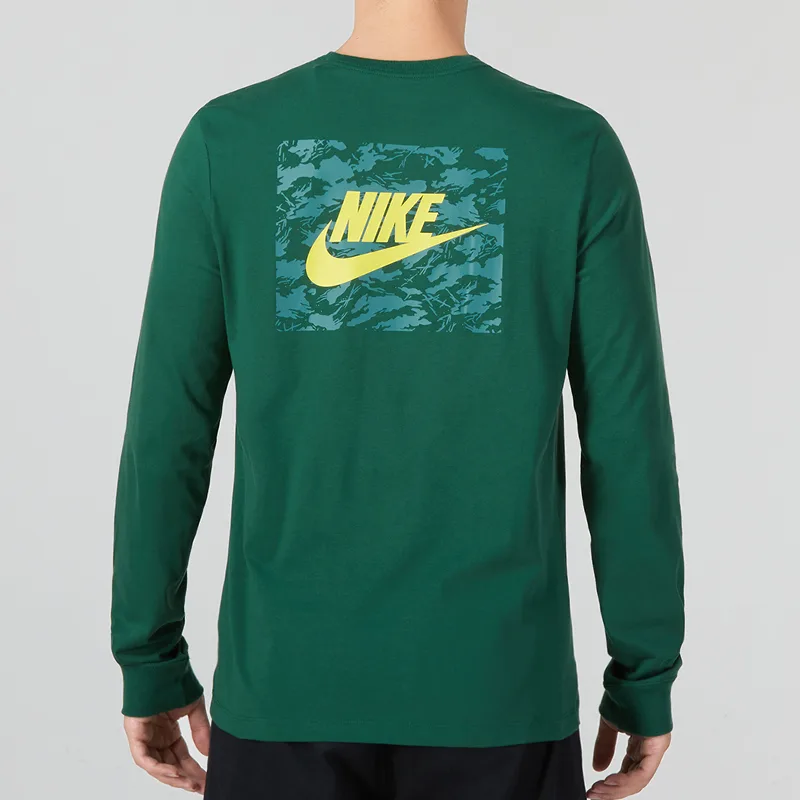 Nike Футболка мужская Olive Green Crew Neck Moderate Straight Fit — фото 3