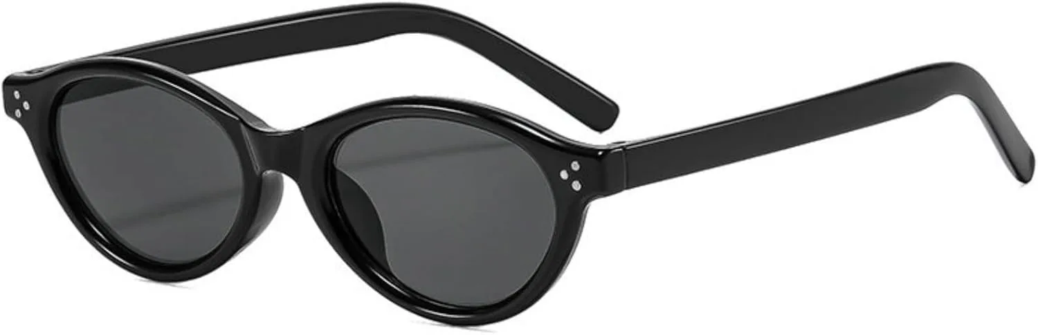 

Солнцезащитные очки Willochra Retro Rivet Oval для женщин, винтажные, 90-е, модные, дизайнерские, летние, для активного отдыха, черные с синим оттенком, UV400, C1