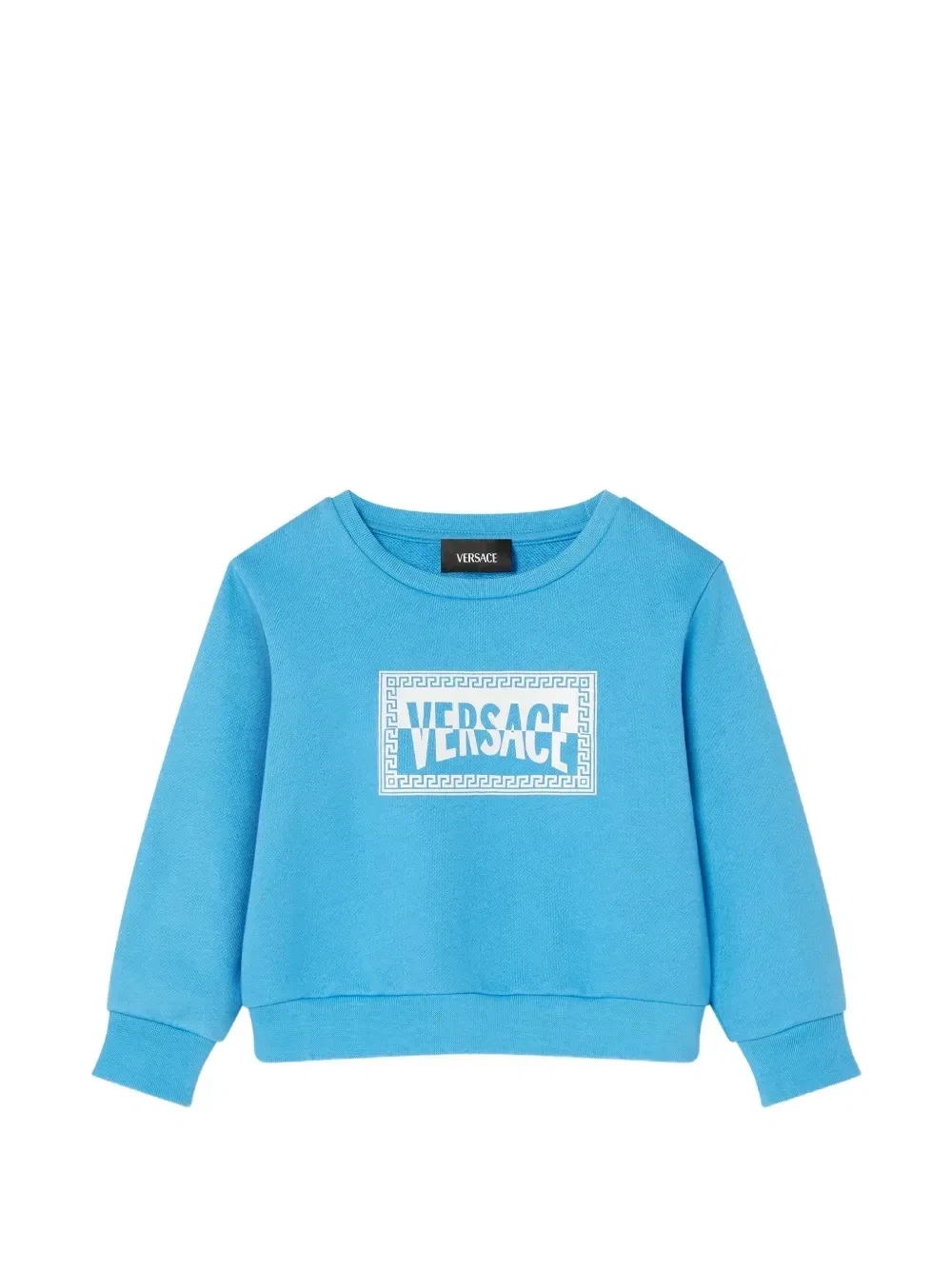 Детская толстовка из хлопкового джерси с принтом Versace Kids, синий