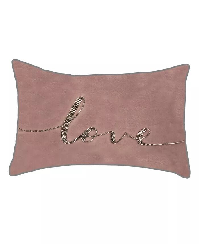 

Декоративная подушка для поясницы Love из бисера Celebrations, 12x18 Edie@Home, фиолетовый