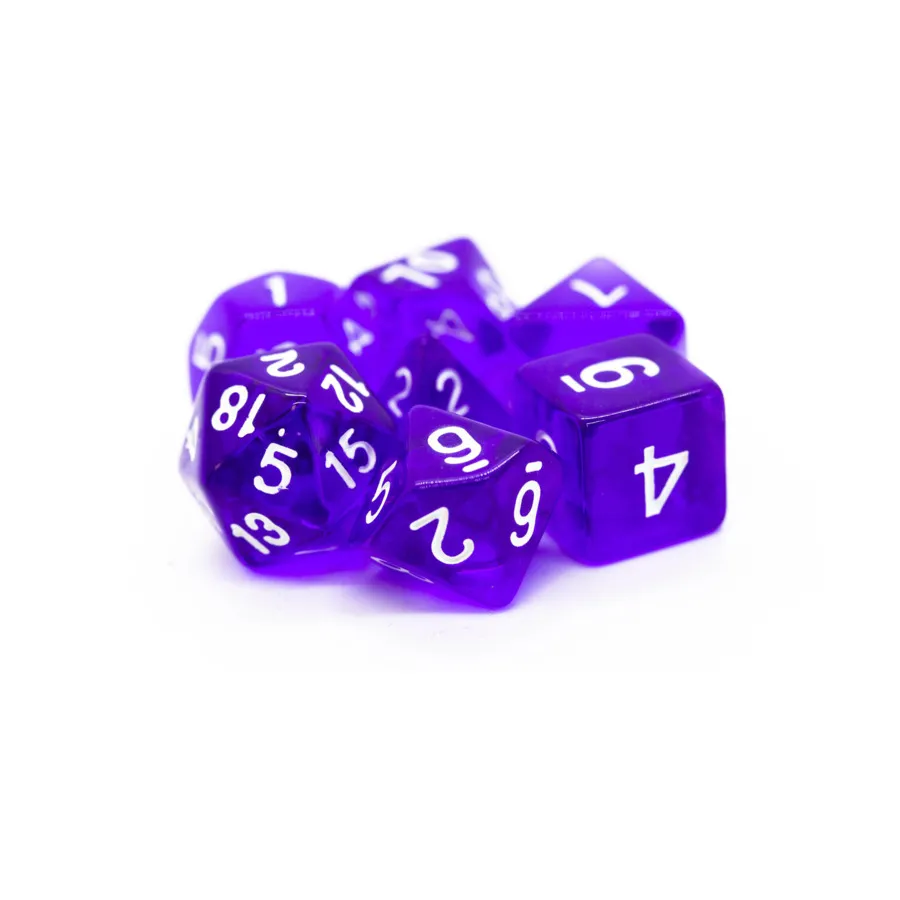 

Полиэфирный комплект Фиолетовый с белым (7), Acrylic-Resin Dice - Translucent