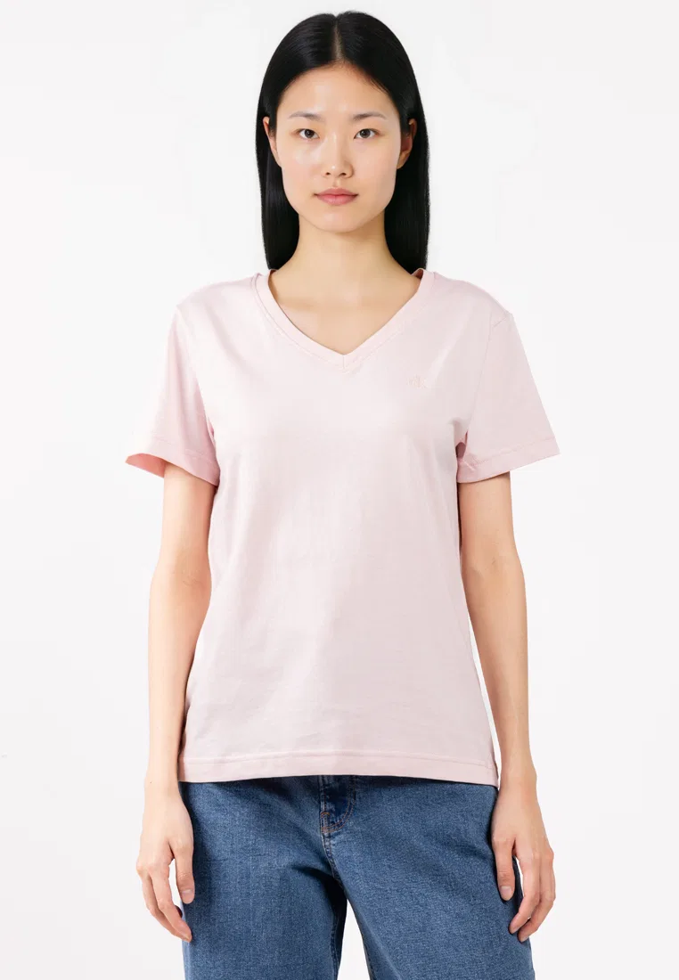 Футболка с V-образным вырезом, Monogram, белый Calvin Klein