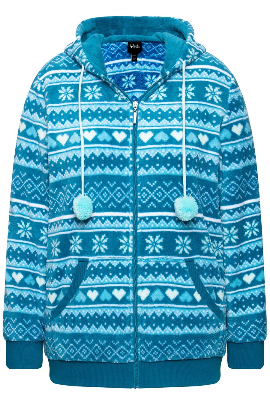 

Толстовка с капюшоном на молнии Ulla Popken Zip-Up Hoodie, синий