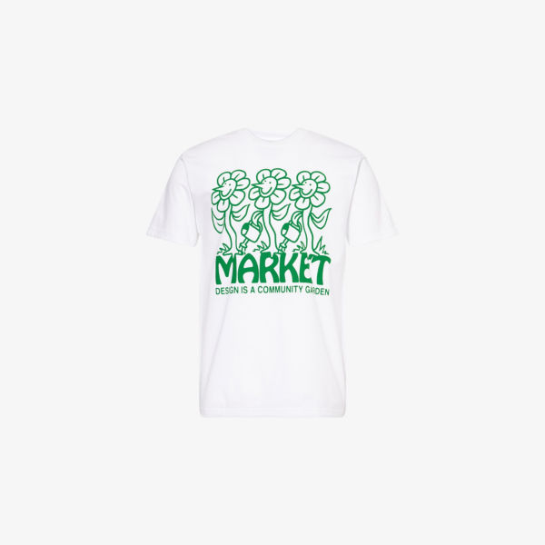 

Футболка с коротким рукавом из хлопкового джерси с принтом Market x London Flower Market Community Market, белый