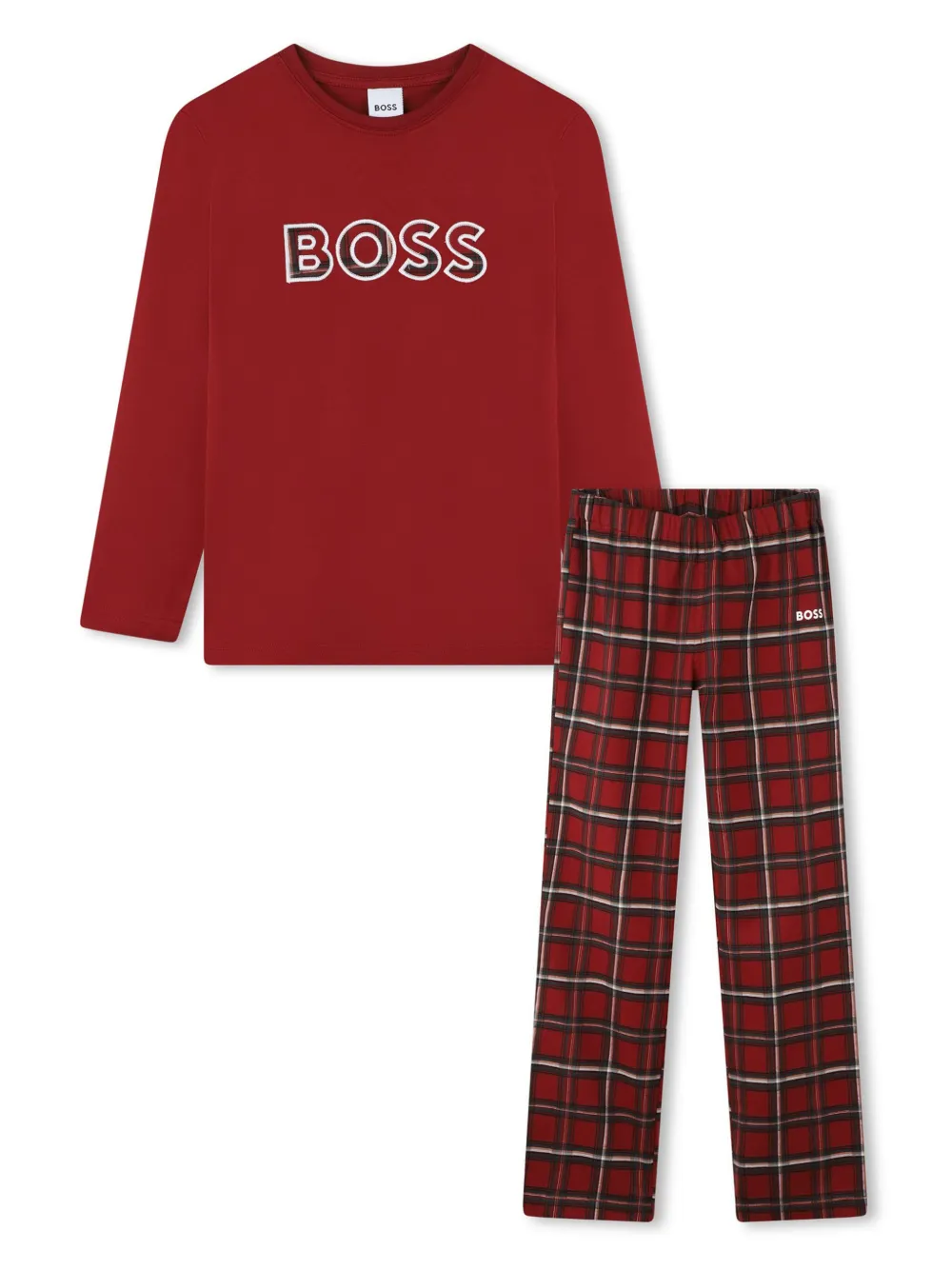 

Пижама в клетку BOSS Kidswear, красный