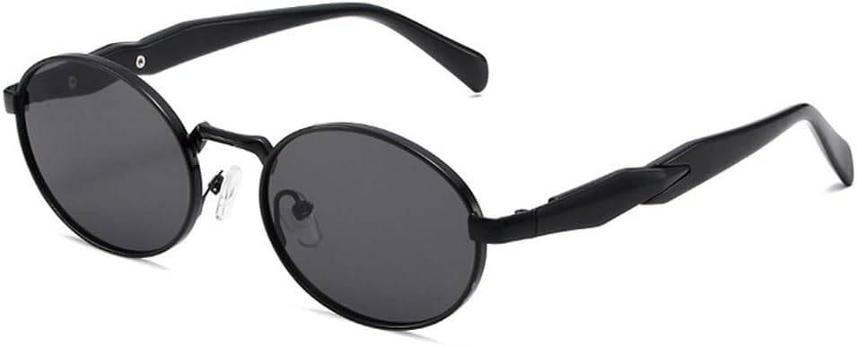 

Ретро металлические овальные солнцезащитные очки для женщин, модные, конфетных оттенков, защита от УФ-излучения UV400, для мужчин, панк-солнцезащитные очки HVTVTLA, Black Grey