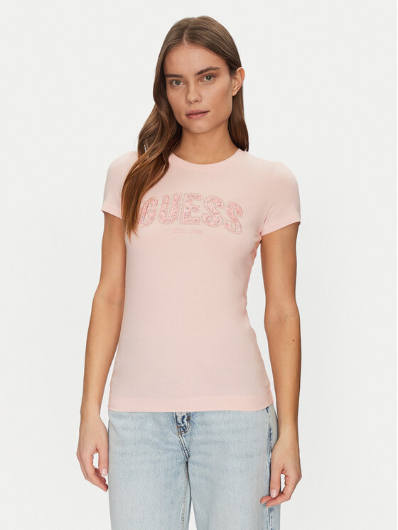 

Облегающая футболка W5GI04 J1314 Guess, розовый