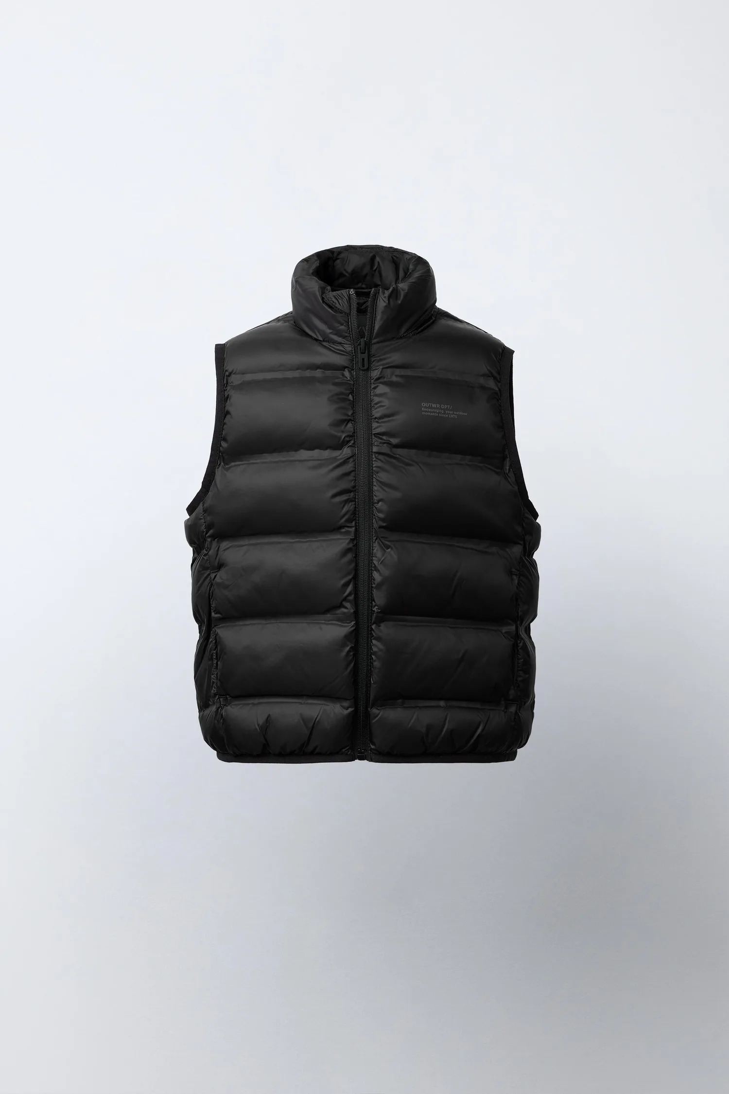 Водоотталкивающий легкий жилет с капюшоном Zara, черный