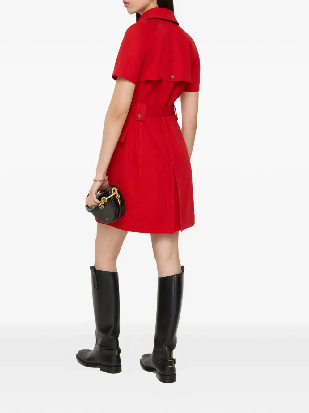 Платье Burberry, мини, шерстяное, красный — фото 3