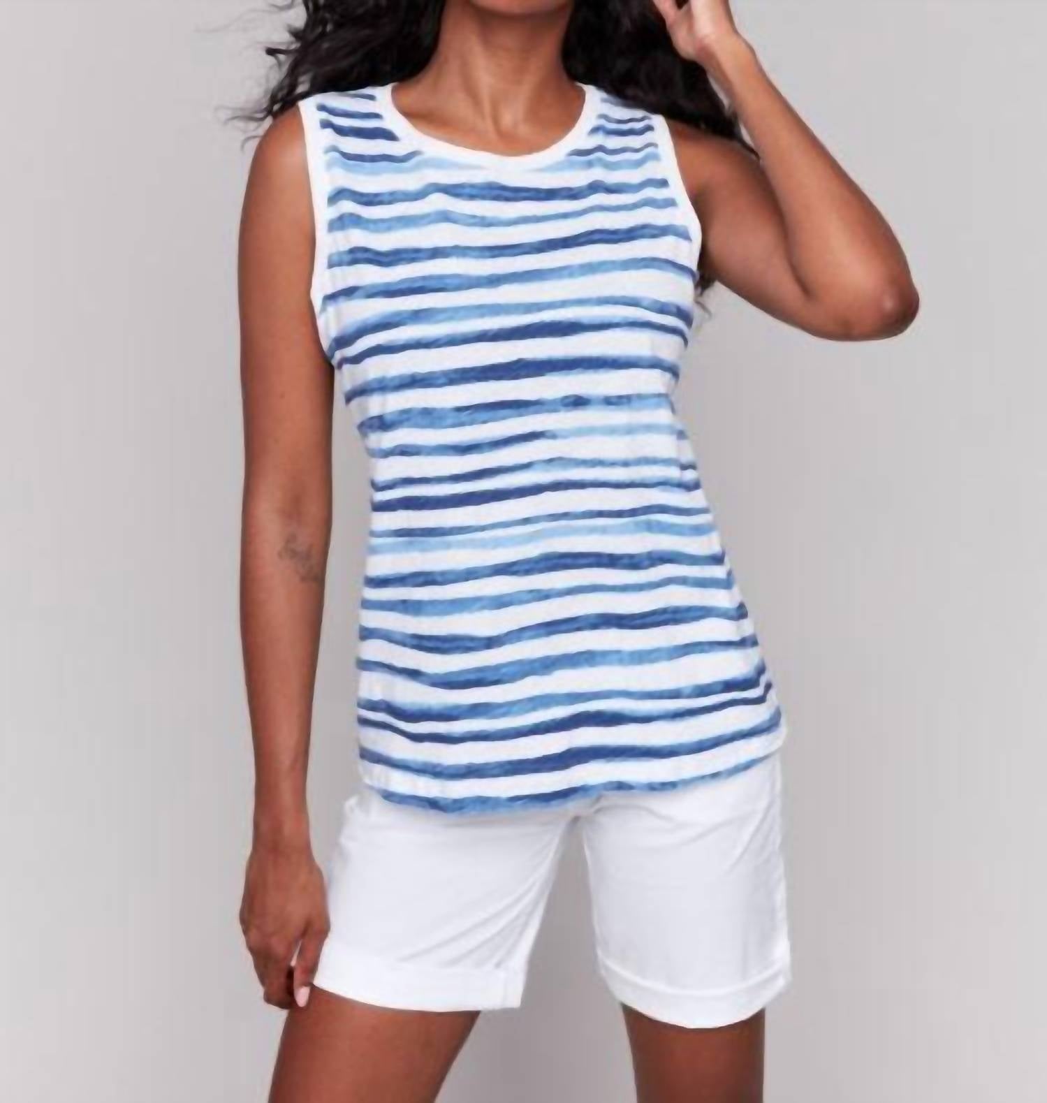 

Полосатый топ без рукавов из органического хлопка Printed Organic Cotton CHARLIE B, Stripes