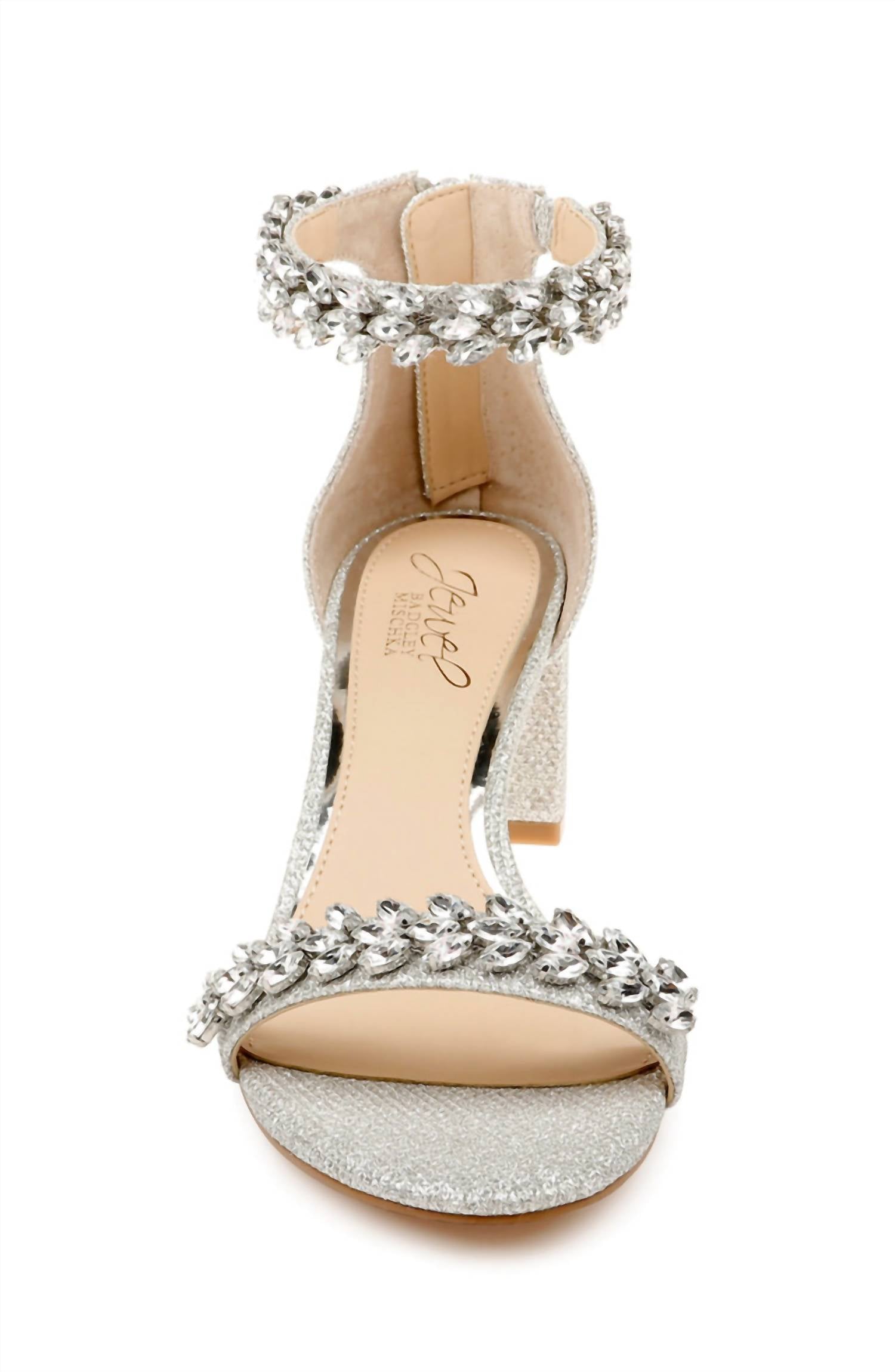 Женские вечерние туфли Bronfen с украшениями в серебре Badgley Mischka — фото 4