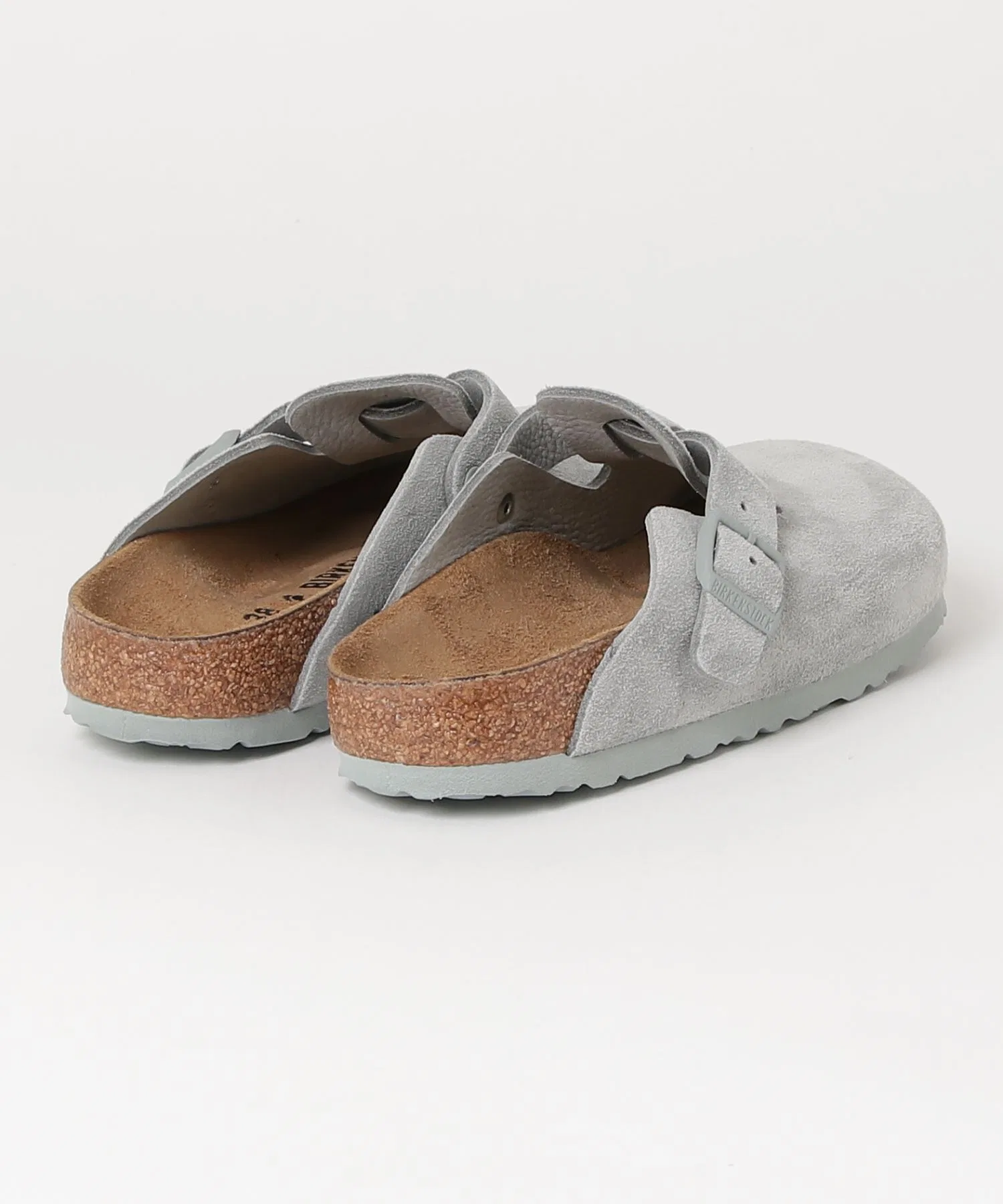 Унисекс сандалии из замши Birkenstock Boston Pure Sage зелёные — фото 4