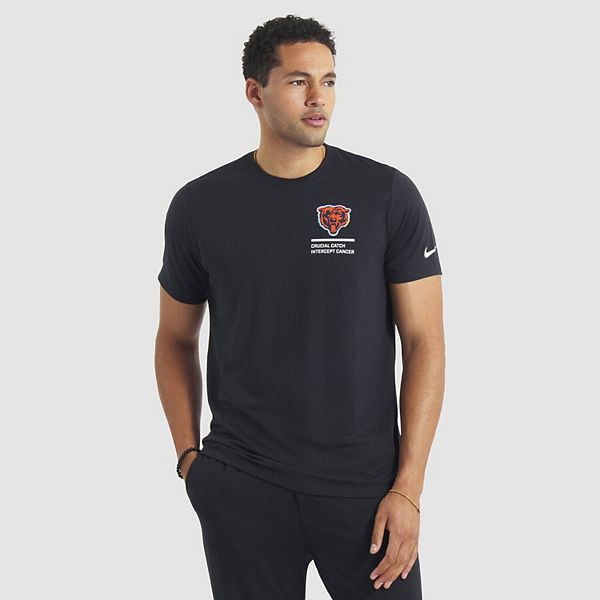 Мужская черная футболка chicago bears tall 2025 nfl crucial catch tri-blend dri-fit Nike — фото 2