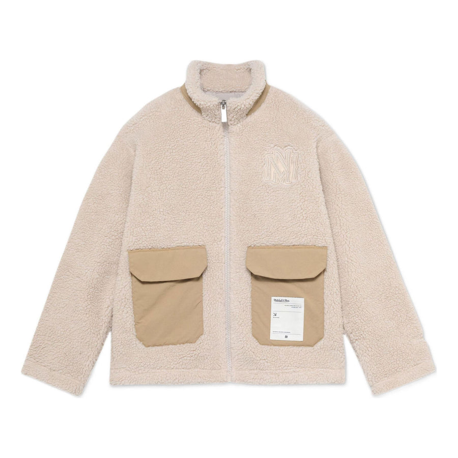 

Куртка Mitchell & Ness Branded Sherpa Fleece Jacket 'Off White', бежевый