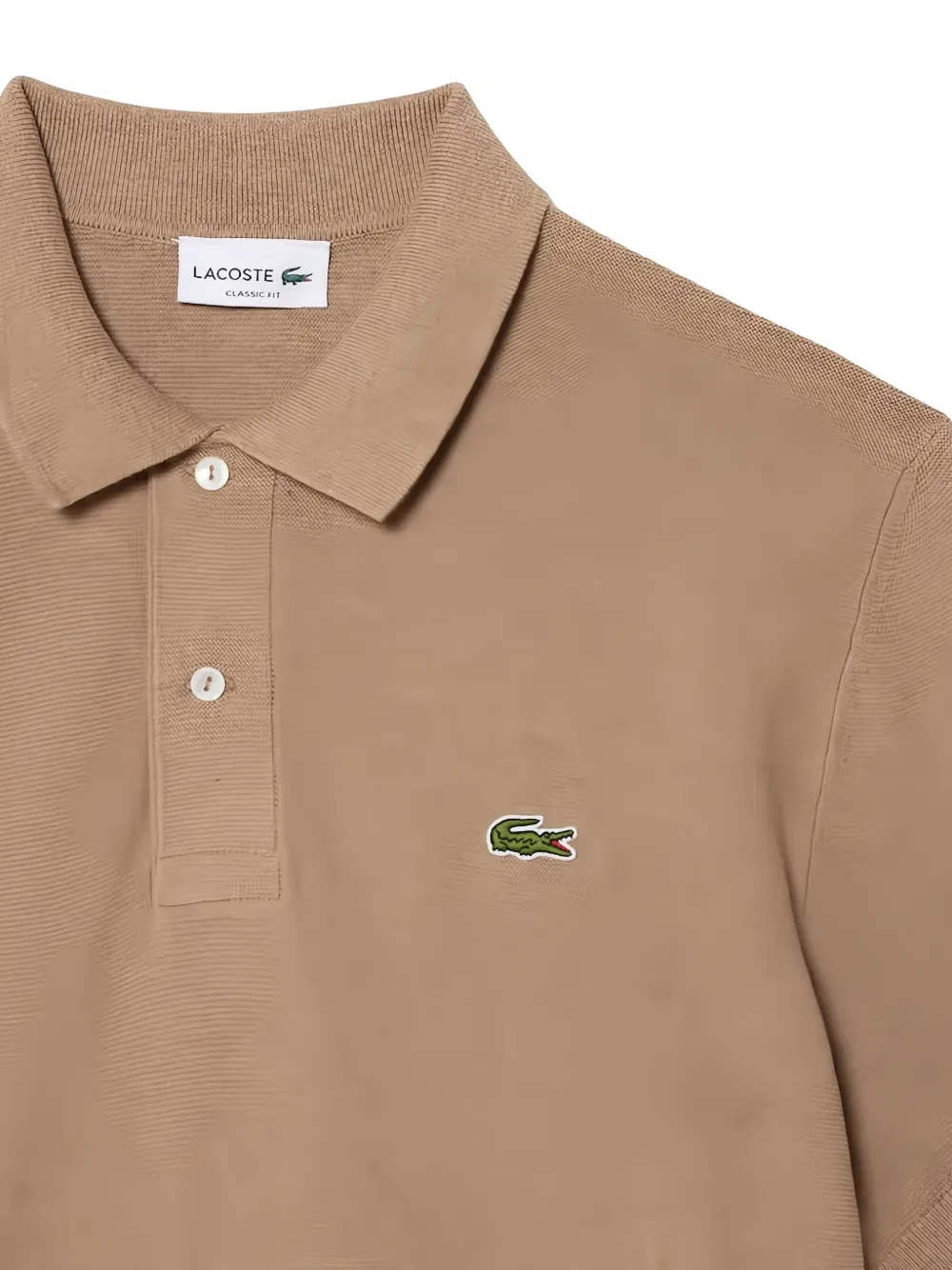 Хлопковая рубашка поло Lacoste, нейтральный — фото 3