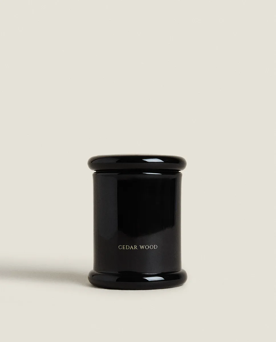 (150 г) ароматическая свеча из кедрового дерева Zara Home, небесно-голубой — фото 3