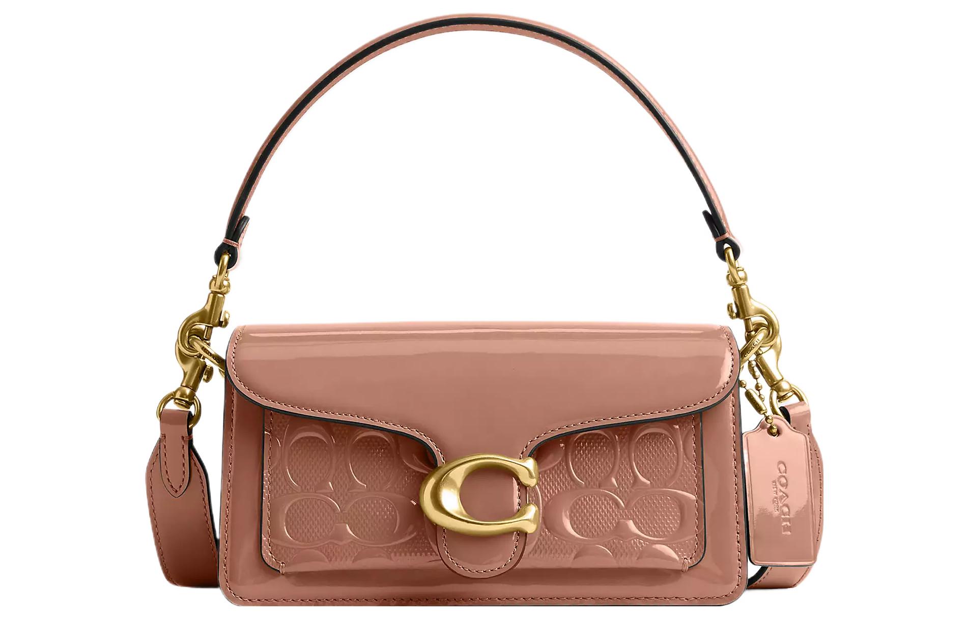 

Сумка-клатч Tabby из лакированной кожи "Бог вина", женская модель "Трумпеты" цвета латуни и капучино Coach, basic set (bag+dust bag)