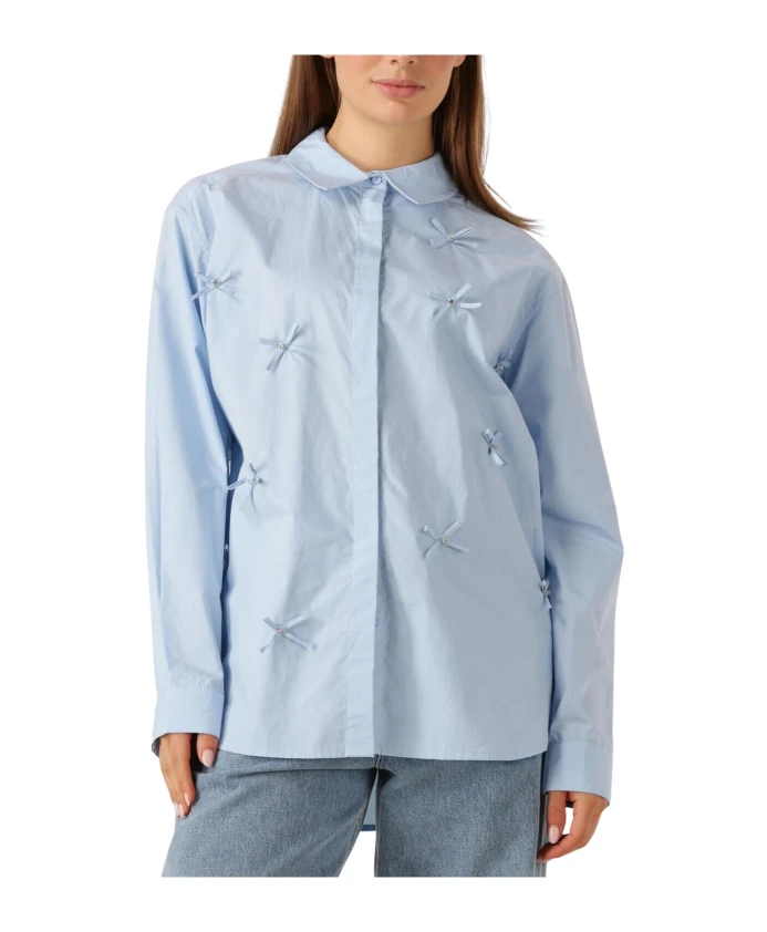 

Светло-Голубая хлопковая блузка для женщин Copenhagen Muse, синий