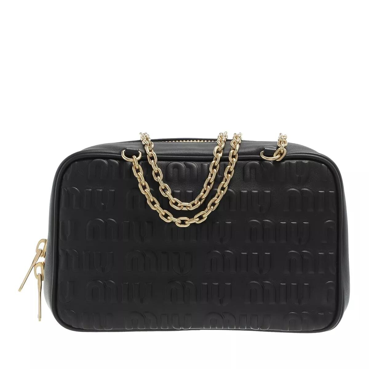 

Большая сумка с логотипом из кожи наппа Miu Miu, черный