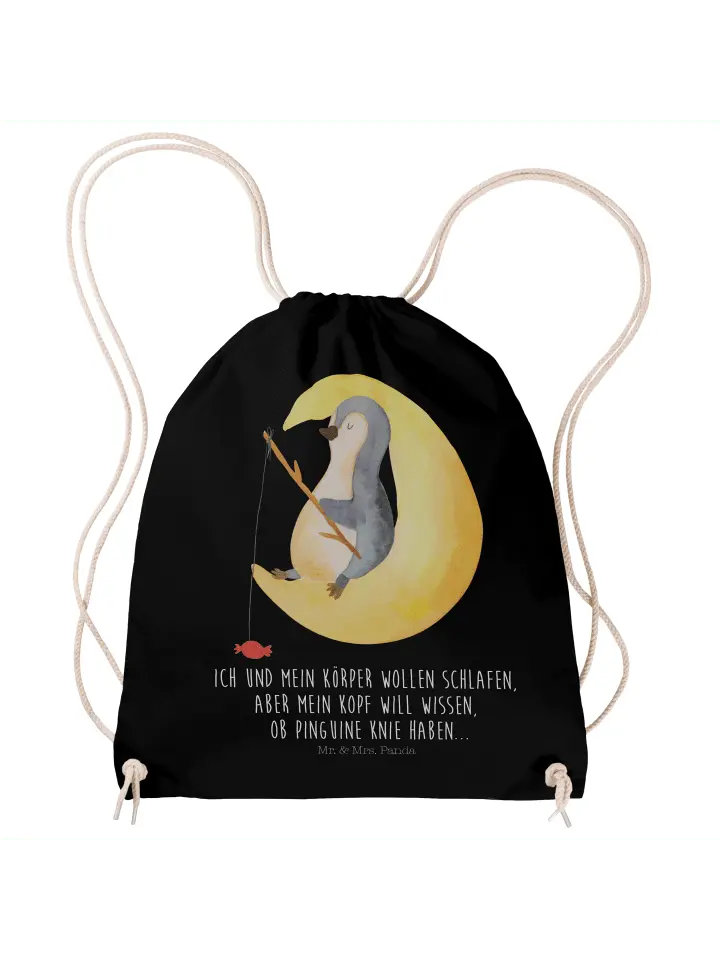 

Спортивная сумка Mr & Mrs Panda Sportbeutel Pinguin Mond, черный