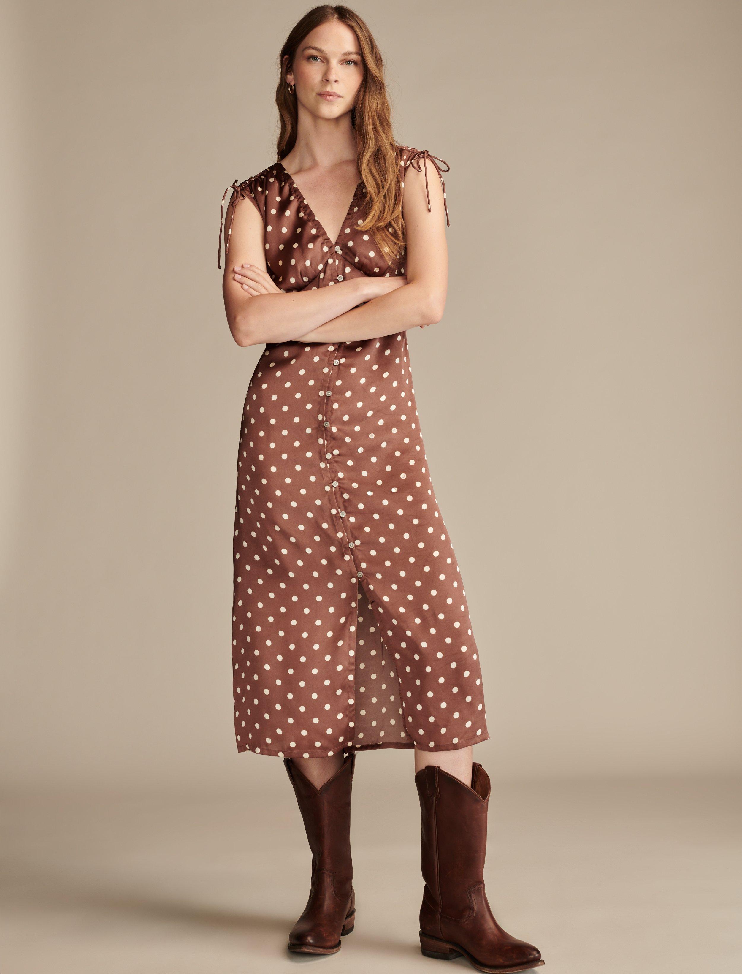 

Женское атласное платье миди на пуговицах Lucky Brand, цвет medium dark red