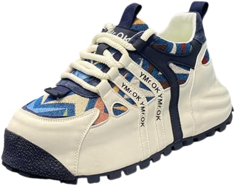 

Мужские кроссовки на толстой подошве большого размера - дышащие низкие повседневные обувь для прогулок, путешествий и ежедневного комфорта Fusecottc, синий