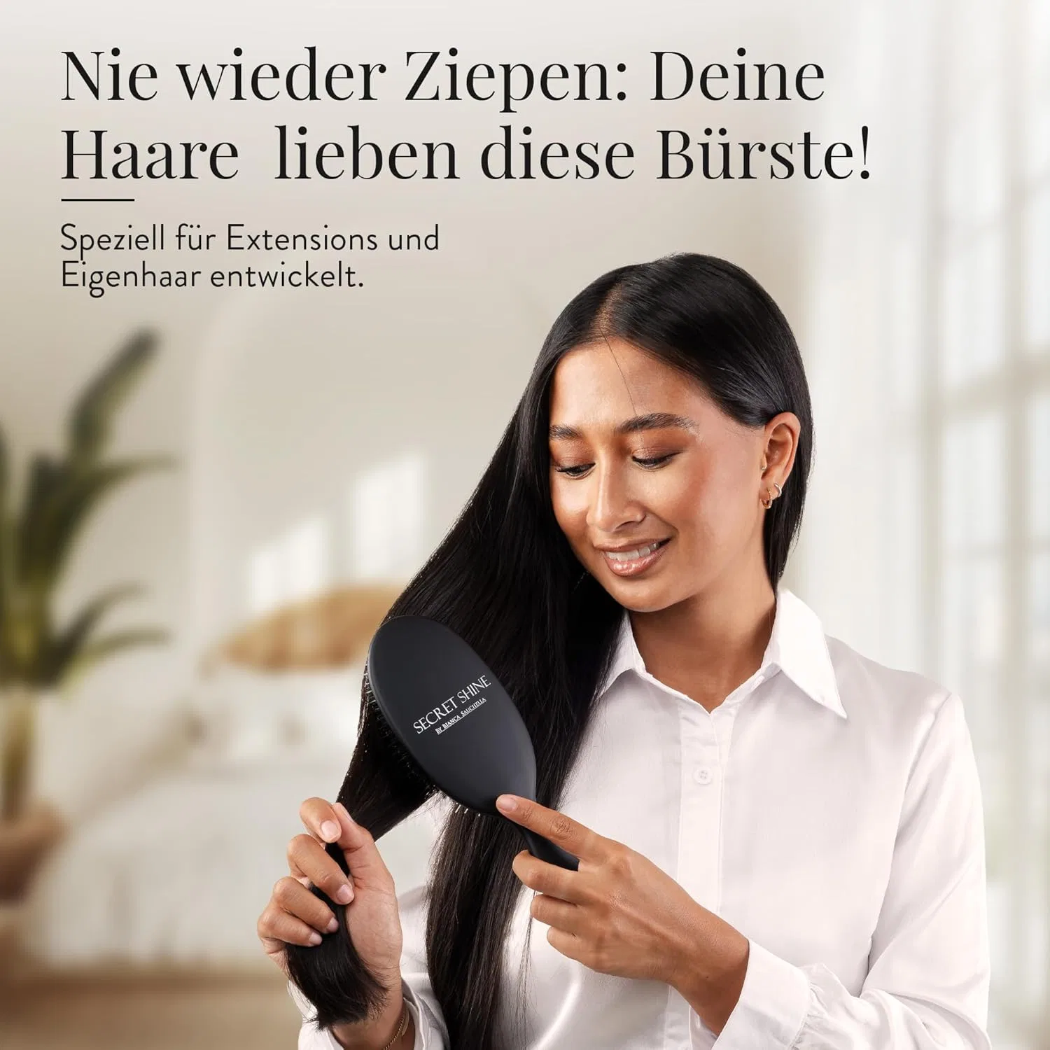 Щетка для наращенных волос «Secret Shine Extensions Brush», черная Bianca Sauchella, Black — фото 4