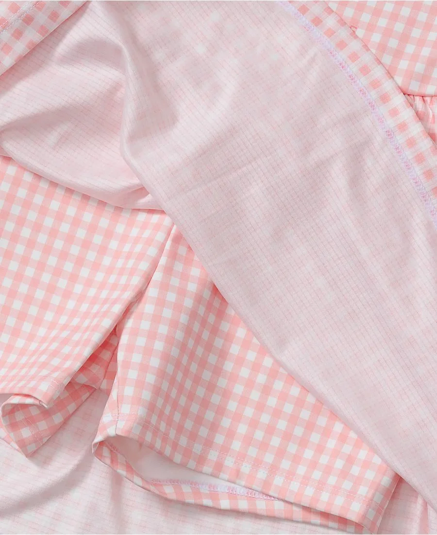 Детское спортивное платье-майка Lands' End, pale розовый gingham — фото 3