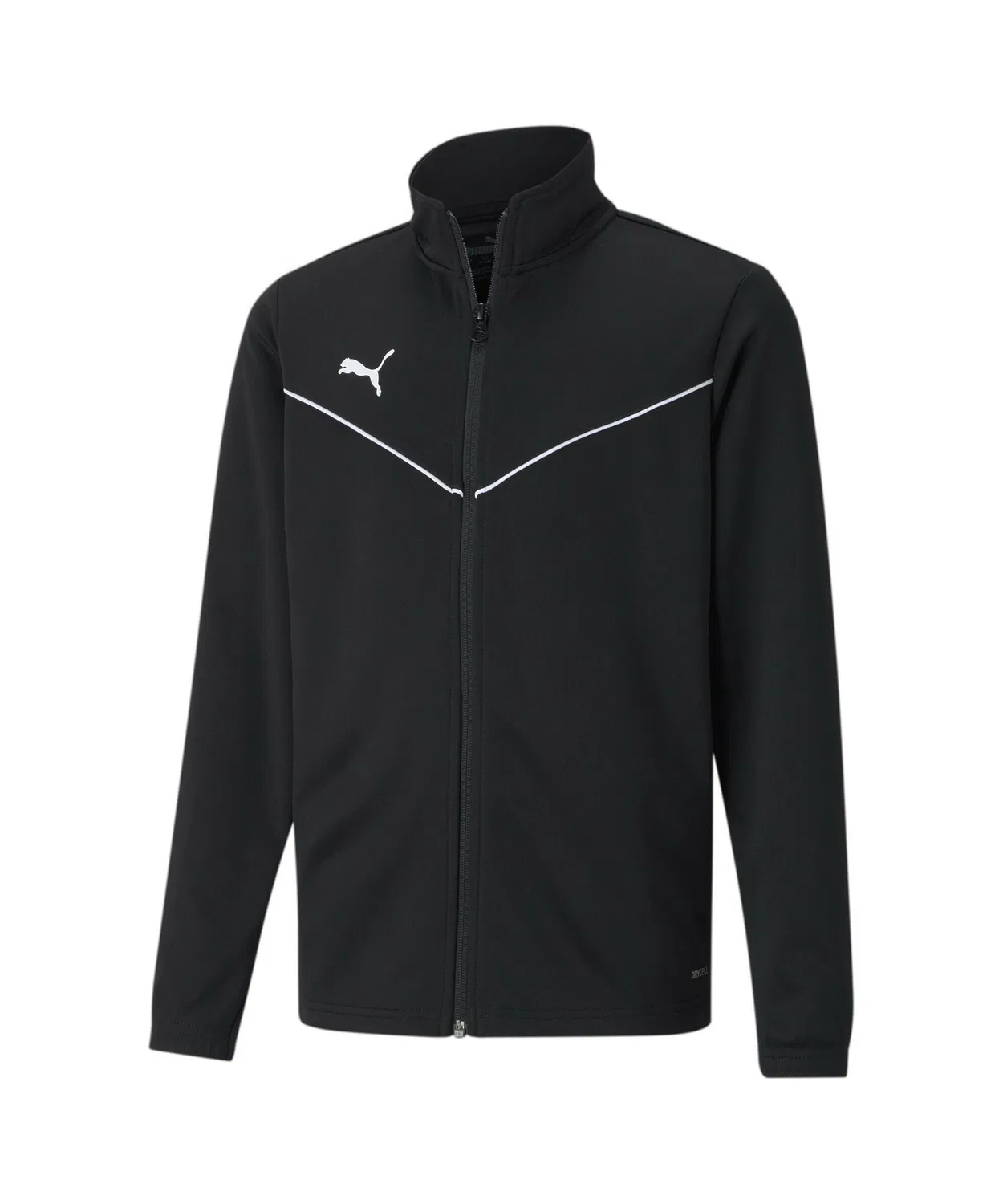 Тренировочная куртка PUMA TEAMRISE для детей, полиэстер, 120-160 см, чёрный/белый