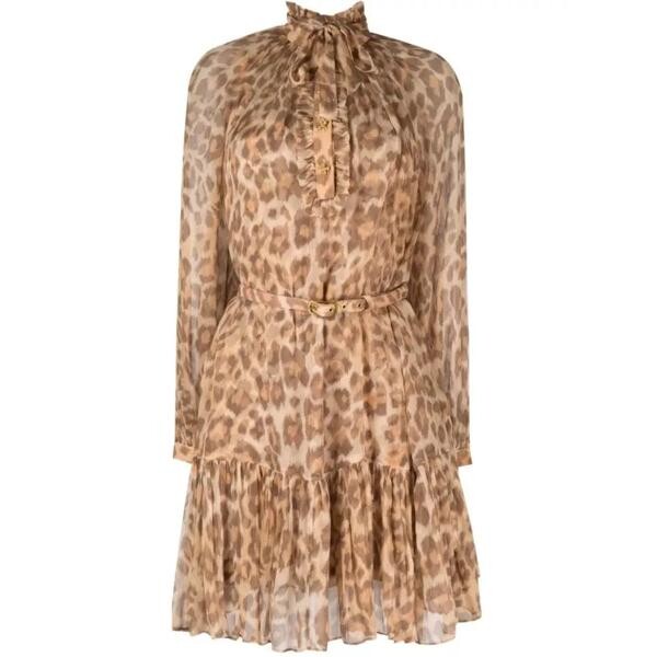 

Платье leopard-print belted-waist minidress Zimmermann, коричневый