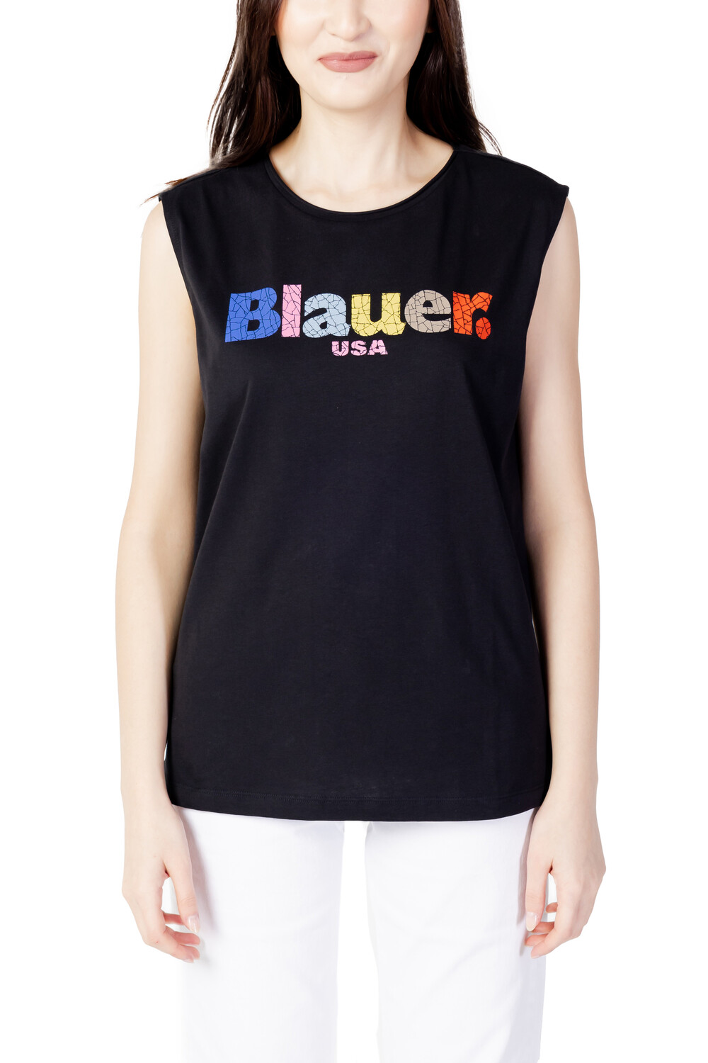 

Майка женская Blauer с логотипом бренда, черный