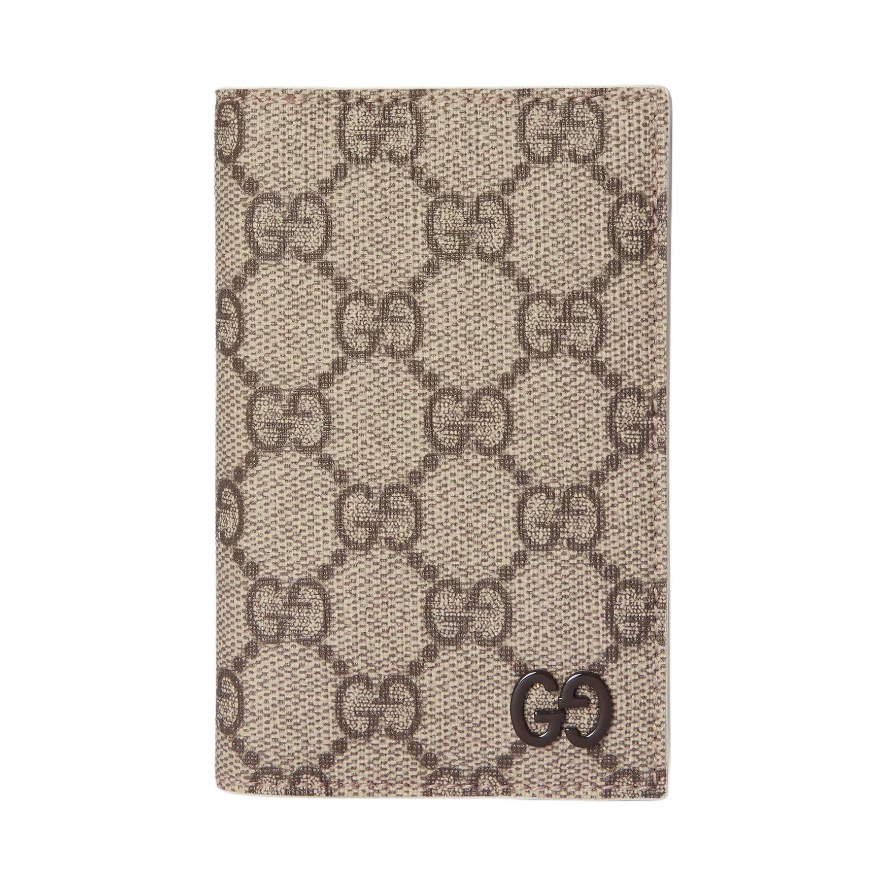 

GUCCI Кожаный визитник мужской бежевый и черный
