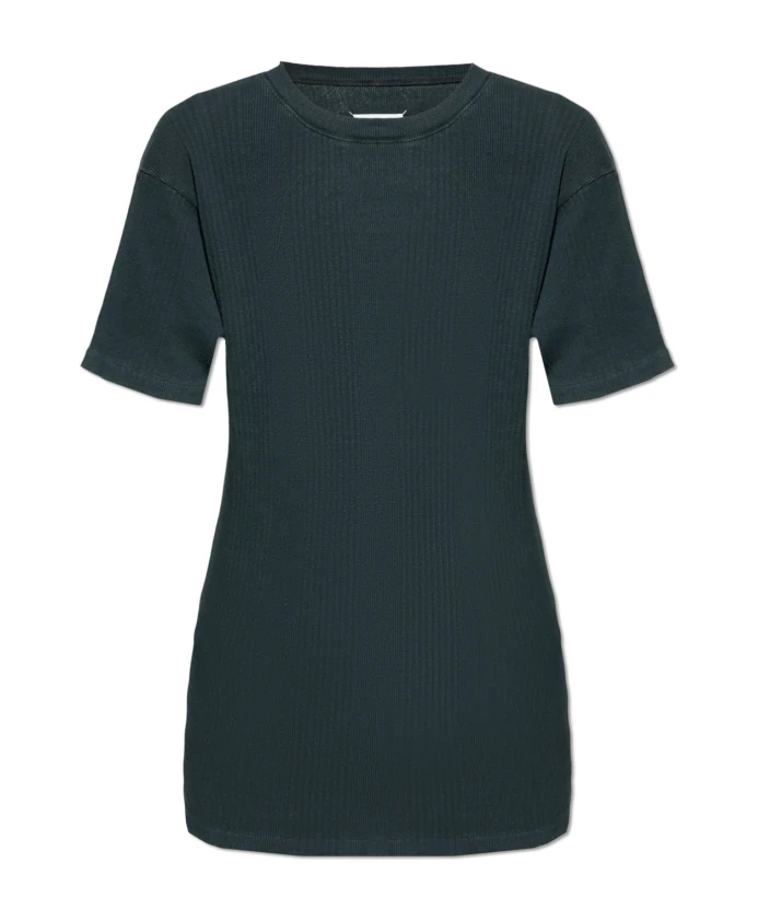 

Хлопковая футболка с ребристой текстурой Maison Margiela, серый