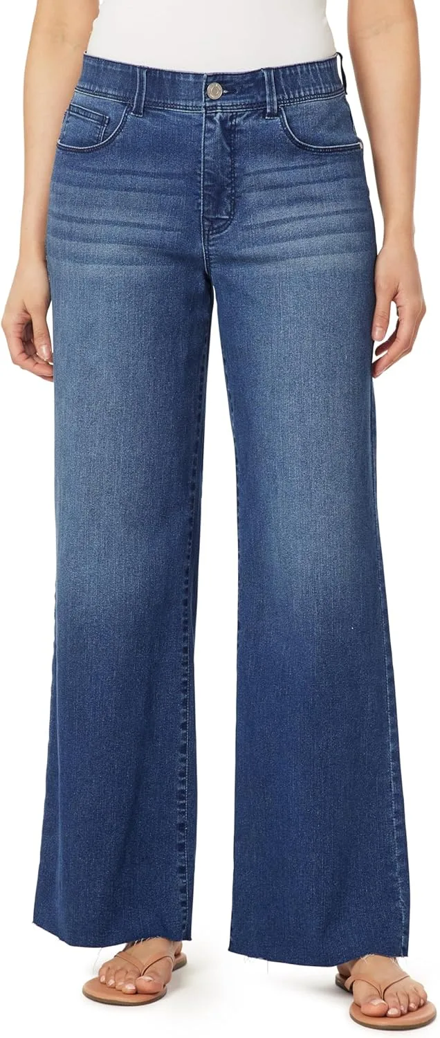 

Angels Forever Young Women's 360 Sculpt Mid-Rise Wide Leg Jeans