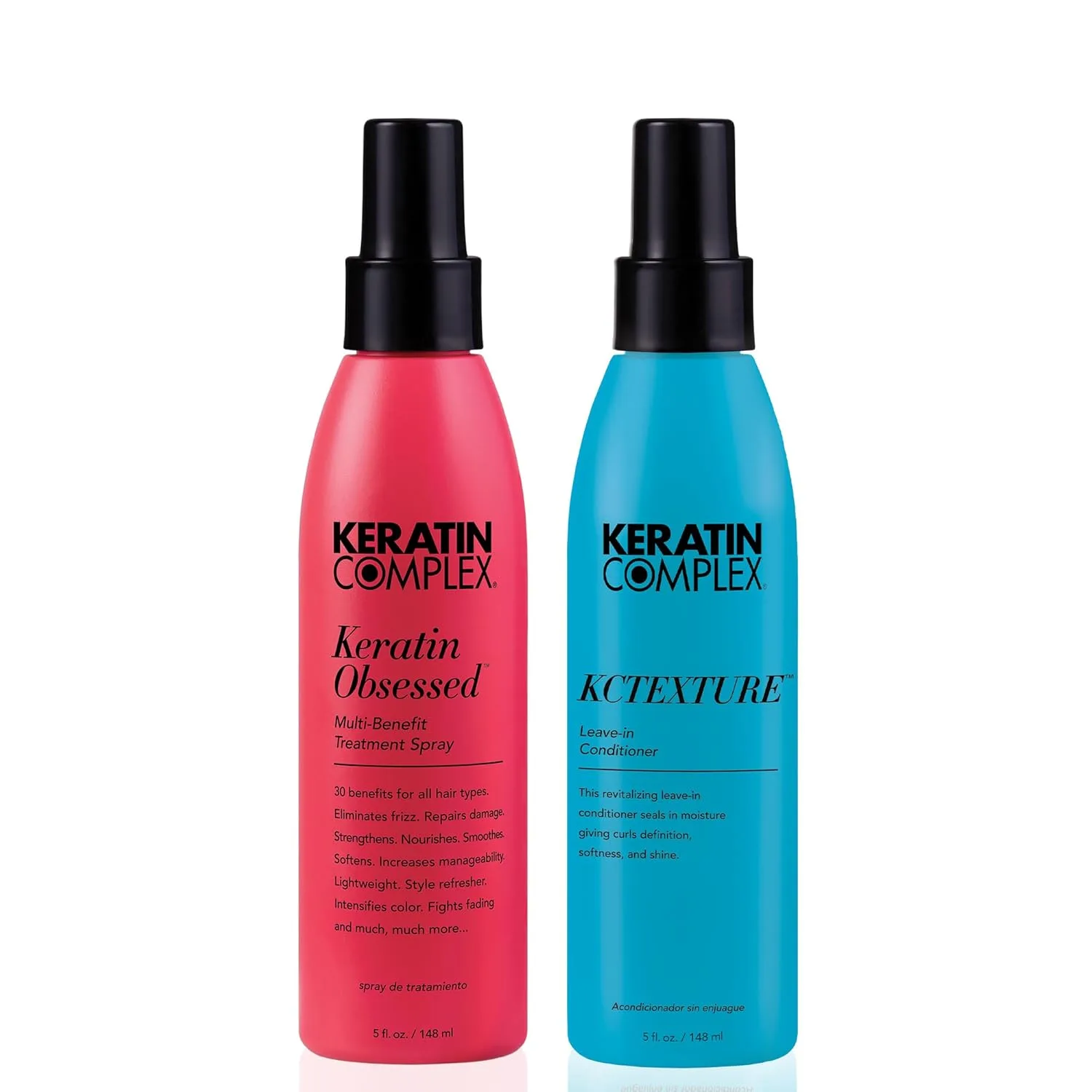 Набор для укладки кудрей Keratin Complex - Blow Dry Essential Curl Kit - Keratin Obsessed, 140 мл + несмываемый кондиционер KCTEXTURE, 140 мл