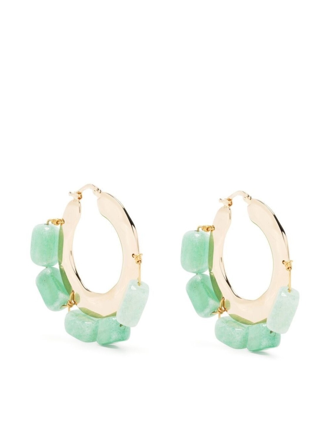 

Декорированные серьги-кольца Jil Sander, золотой