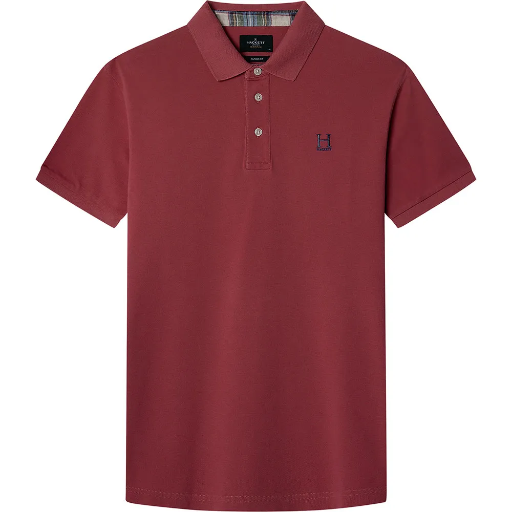 

Поло с коротким рукавом Hackett Heritage Madras Trim, красный