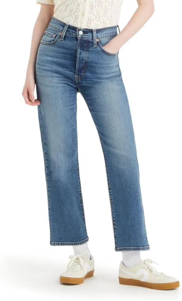 Levi's Women's Ribcage прямые укороченные джинсы, синий