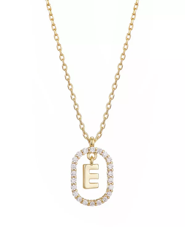 

Ожерелье с плавающей буквой из позолоченного кубического циркония Adornia, gold-e