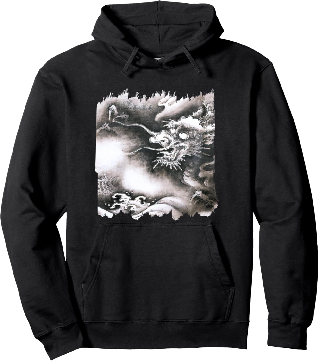 

Дракон, японская культура, живопись тушью, год Тацунэн, худи в японском стиле, черное Ryunoyakata