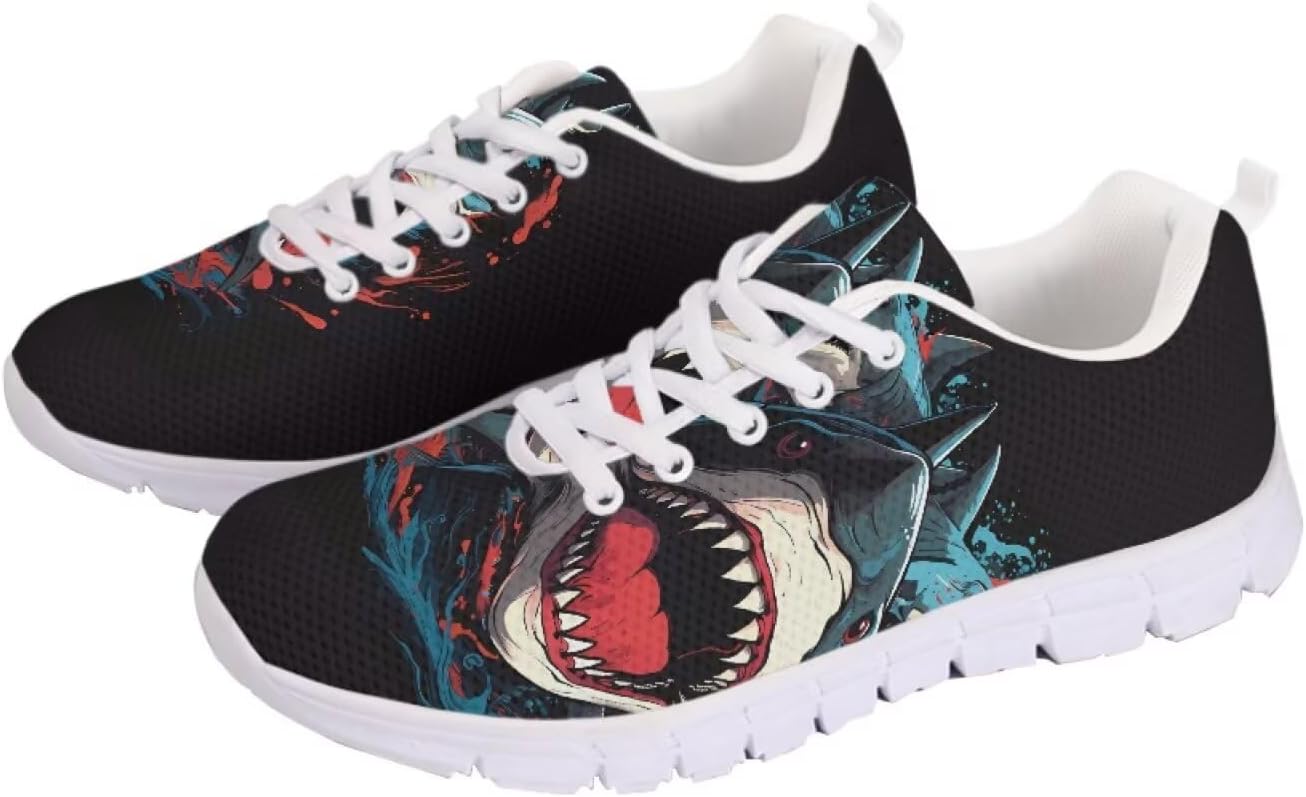 

Женские кроссовки для ходьбы, удобные, с шнуровкой, модные, мужские, противоскользящие, для тенниса, бега и спорта Getelinseng, Shark