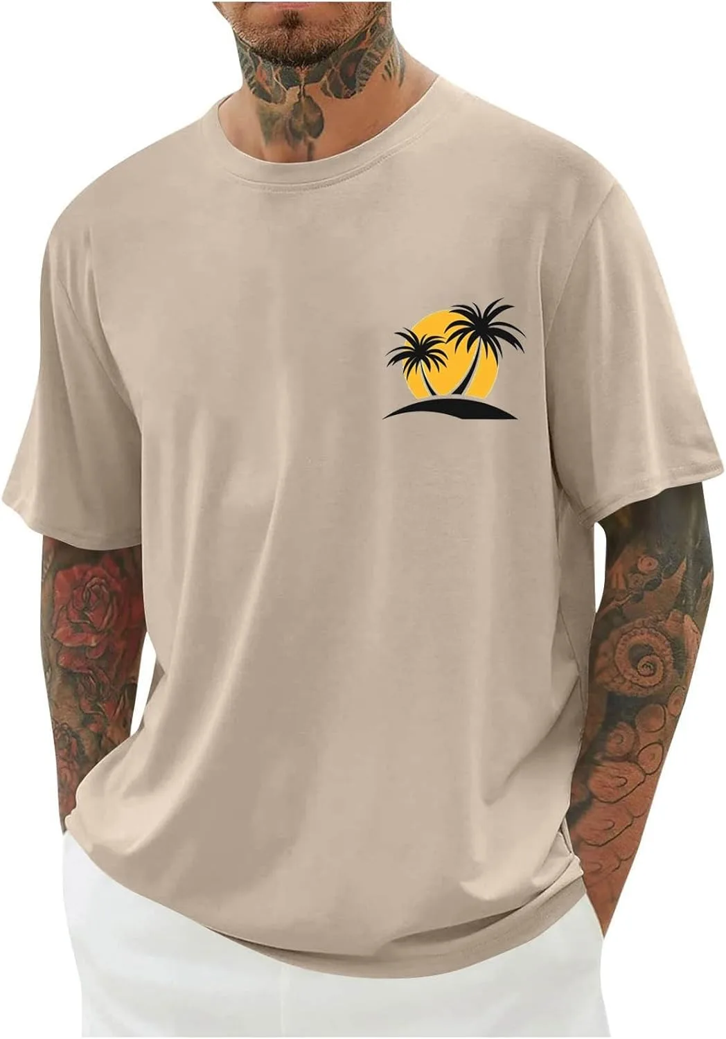 

Мужская футболка для тренировок Gym Cut Off с коротким рукавом и принтом Palm Tree