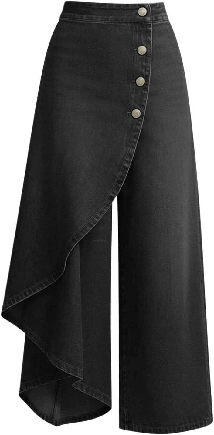 Джинсы свободные, High Waisted, черный — фото 4
