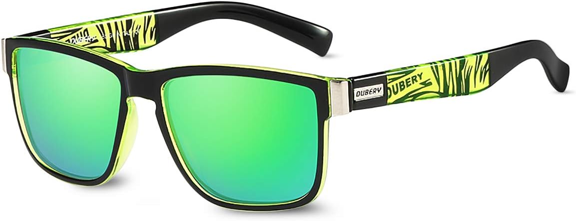 

Солнцезащитные очки для мужчин и женщин, поляризованные, квадратная оправа, черепаховая оправа, спортивные, защита от УФ-излучения UV400, с чехлом для очков, для вождения, отдыха на природе и путешествий LumiSyne, Green
