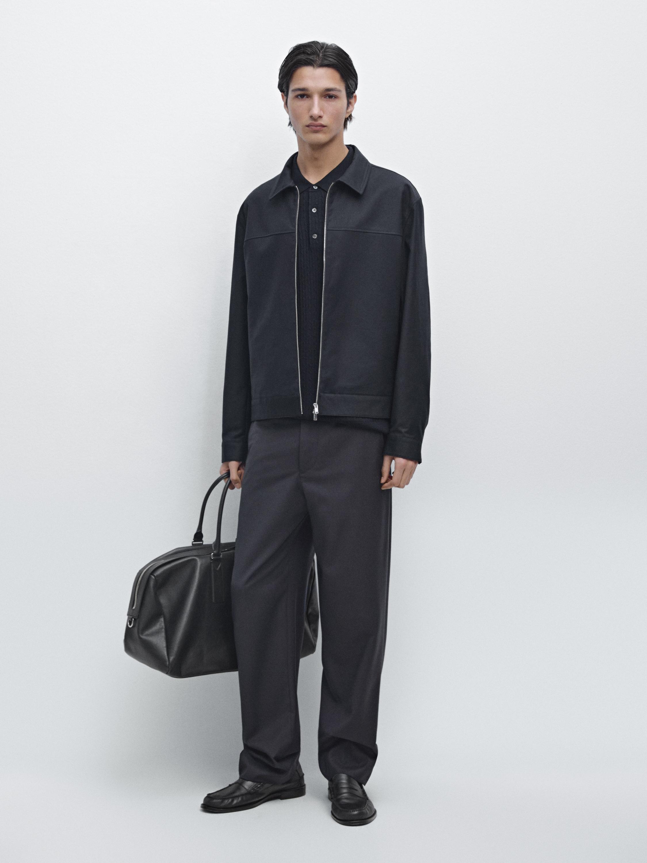 Куртка из хлопковой смеси Massimo Dutti, navy blue