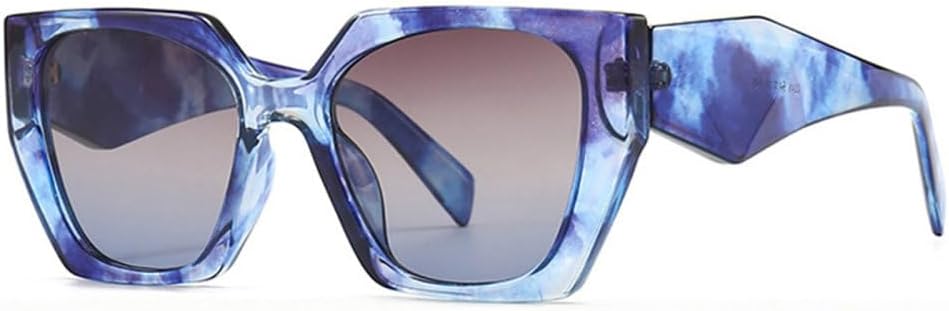 

Ретро-солнцезащитные очки «кошачий глаз» с многоугольными линзами, разноцветные, модные женские, с прозрачным градиентом, защита от УФ-излучения UV400, мужские солнцезащитные очки generic, Blue Tea Blue